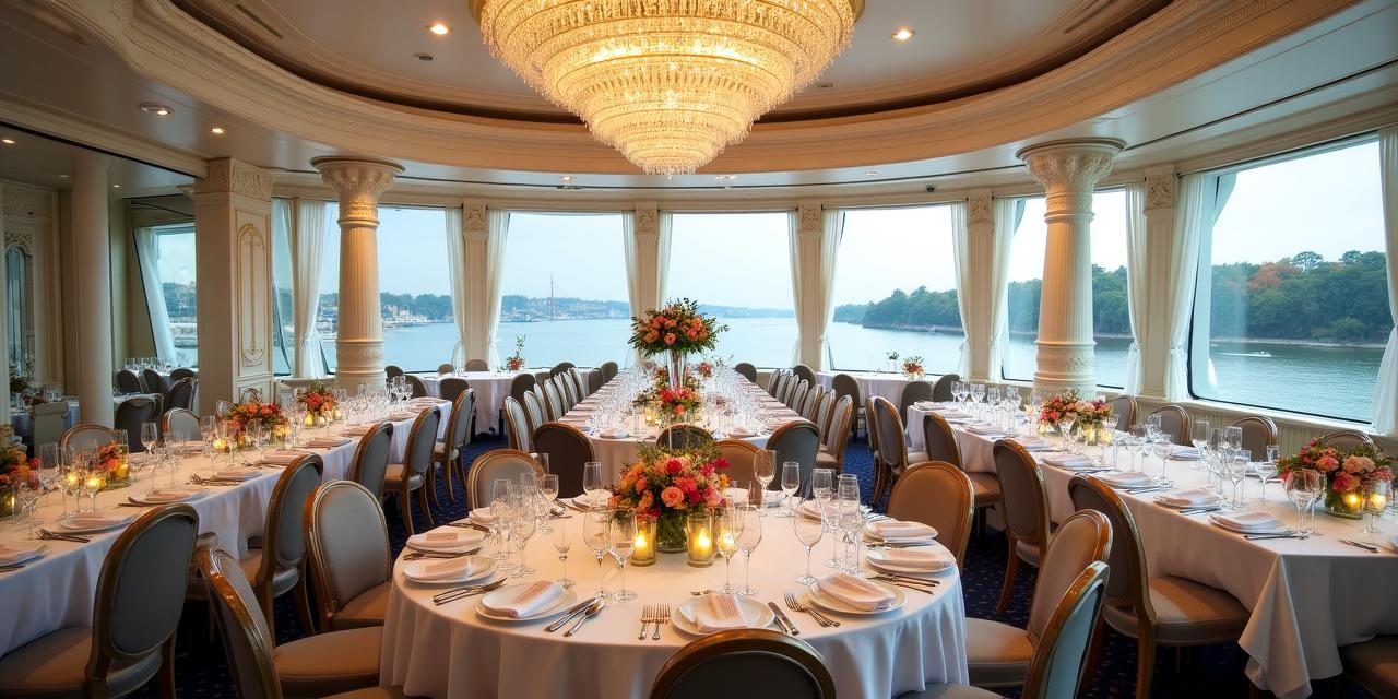 Salle à manger de luxe décorée pour un événement privé